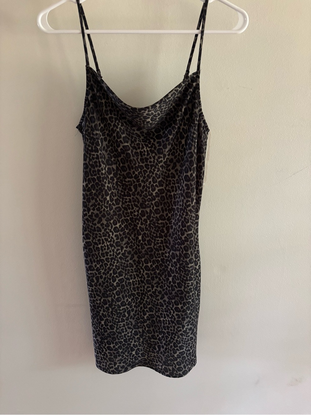 Aeropostale Leopard Print Slip Dress in Black and Gray